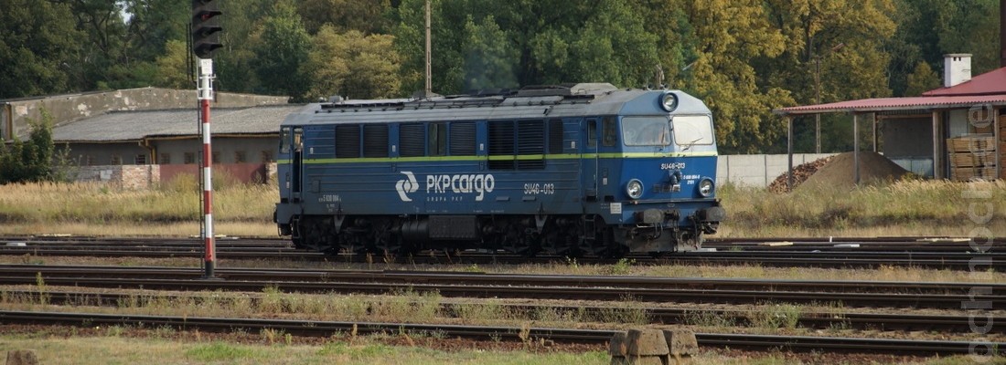SU46-013 rangiert im Bahnhof von Żagań
