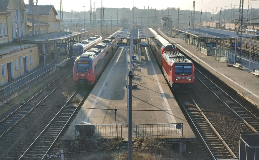 Bhf. Eberswalde mit Mittagswintersonne